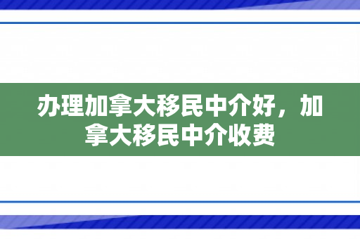 办理加拿大移民中介好，加拿大移民中介收费