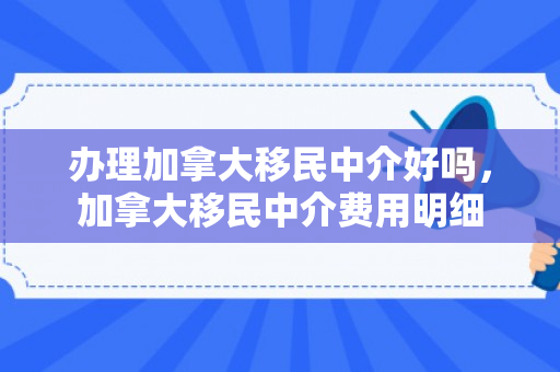 办理加拿大移民中介好吗，加拿大移民中介费用明细