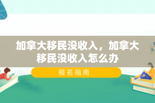 加拿大移民没收入，加拿大移民没收入怎么办