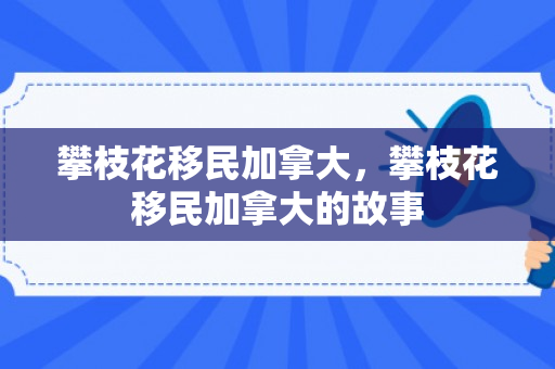 攀枝花移民加拿大，攀枝花移民加拿大的故事
