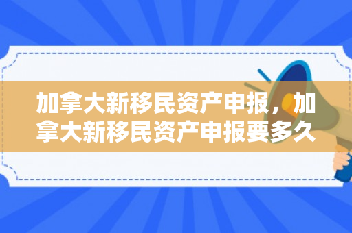 加拿大新移民资产申报，加拿大新移民资产申报要多久