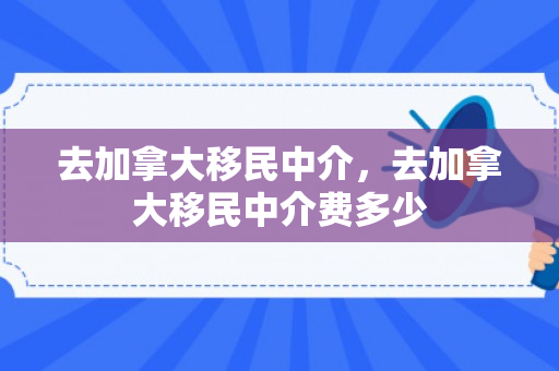 去加拿大移民中介，去加拿大移民中介费多少