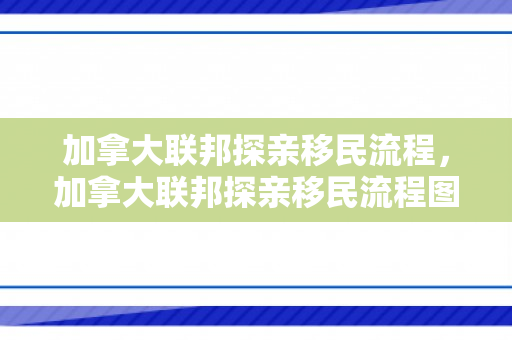 加拿大联邦探亲移民流程，加拿大联邦探亲移民流程图