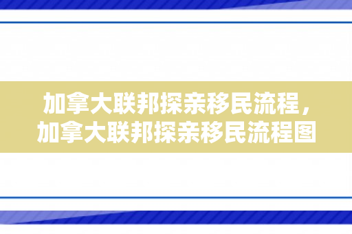 加拿大联邦探亲移民流程，加拿大联邦探亲移民流程图