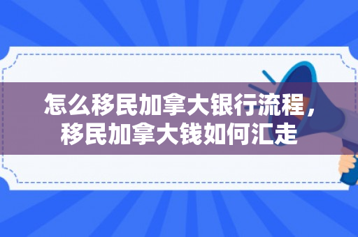 怎么移民加拿大银行流程，移民加拿大钱如何汇走