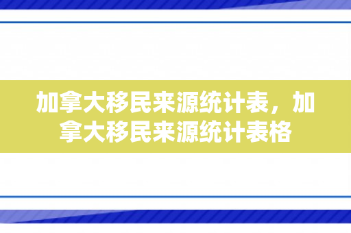加拿大移民来源统计表，加拿大移民来源统计表格