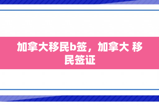 加拿大移民b签，加拿大 移民签证